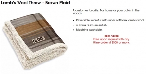 Primary image for the 133 - Lamb's Wool Throw - Brown Plaid Auction Item
