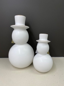 Primary image for the 157 - Set of 2 Ceramic Snowmen  Auction Item