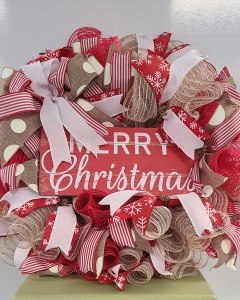 Primary image for the K4 - Red & White Christmas Wreath Auction Item