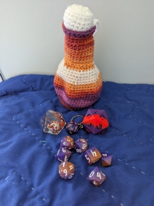 Primary image for the Handmade Crochet Potion Bottle and Dice Set Auction Item