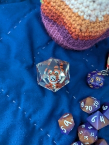 Secondary image for the Handmade Crochet Potion Bottle and Dice Set Auction Item