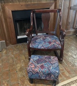 Primary image for the Antique Wooden Rocker with Ottoman Auction Item