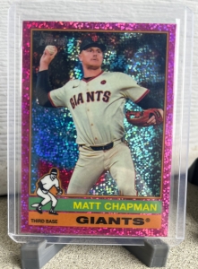 Primary image for the 2025 Topps Heritage Matt Chapman Pink Sparkle Parallel, Giants  Auction Item