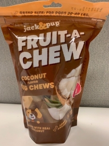 Primary image for the Jack & Pup Fruit-A-Chew, medium,  10.5oz, coconut flavour  (NEW) Auction Item