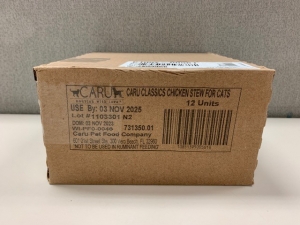 Primary image for the Caru (CAT) chicken stew for cats, 12 x 6oz - damaged pkg/short expiry Nov 2025 Auction Item