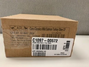 Primary image for the Caru (CAT) wild salmon turkey stew, 12 x 6oz - damaged pkg Auction Item