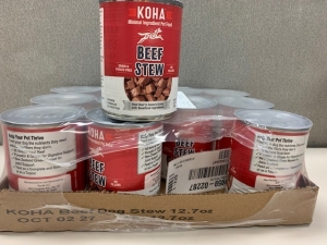 Primary image for the Koha Beef Stew, 12 x 12.7oz - damaged pkg, cans, labels Auction Item