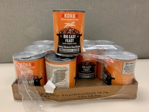 Primary image for the Koha Big Easy Feast, turkey, chicken, duck recipe, 12 x 12.7oz - damaged pkg/cans Auction Item