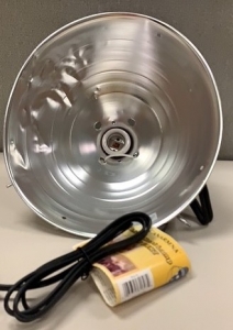Primary image for the Hanging Heat Lamp with aluminum shade - damaged/dents Auction Item