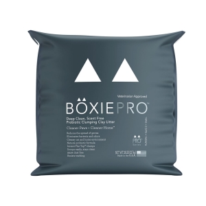 Primary image for the BoxiePro cat litter, scent free, 28lb [MIX/MATCH 2 BAGS PER PERSON] damaged pkg Auction Item