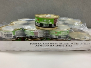 Primary image for the Koha (CAT) Duck Pate 24 x 5.5oz - damaged pkg, cans, labels Auction Item