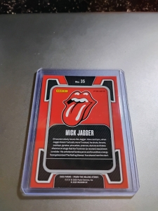 Secondary image for the 2025 Panini Prizm Rolling Stones #35, Mick Jagger Red Laser Parallel  Auction Item
