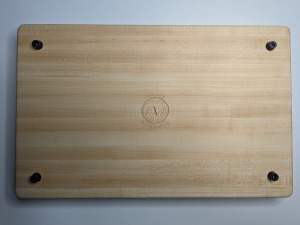 Secondary image for the Large Hard Maple Edge-Grain Cutting Board with Walnut Inlay Auction Item