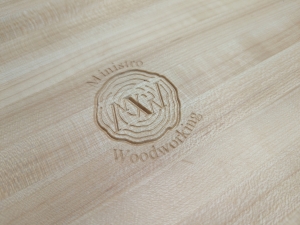 Secondary image for the Large Hard Maple Edge-Grain Cutting Board with Walnut Inlay Auction Item