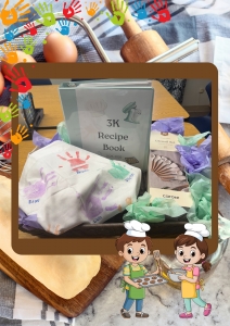 Primary image for the 3K Cookbook with Handprint Apron Auction Item