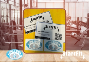Primary image for the Two tickets for 1 Month Free each at StarrFit Gym & Two $10 Java Dock Gift Cards Auction Item