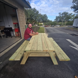 Primary image for the Full-Size Handmade Picnic Table – Crafted & Donated by Cario High School Construction Class Auction Item