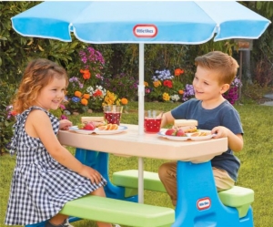 Secondary image for the Fisher Price Kids Table with Umbrella Auction Item
