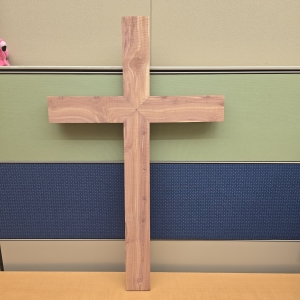 Primary image for the Handmade Cypress Wood Cross – Crafted by Pam & Her Husband Auction Item