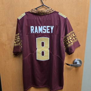 Secondary image for the Florida State Seminoles Football Jersey – Garnet, #8 Ramsey, Size Large Auction Item