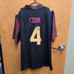 Secondary image for the Florida State Seminoles Football Jersey – Black, #4 Cook, Size Large Auction Item