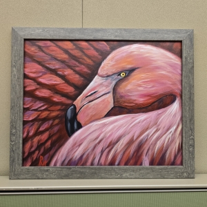 Primary image for the Original Flamingo Acrylic Painting – 16x20, Hand-Signed Auction Item