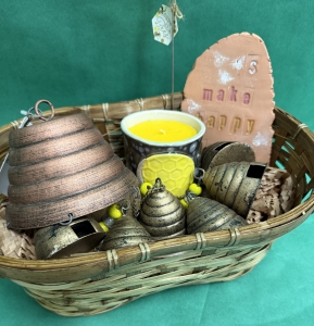 Secondary image for the Garden of Bees Basket, Buzzing Through the Garden,Bee Happy Basket Auction Item