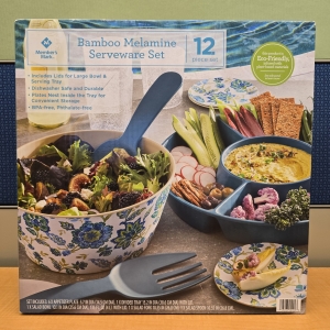 Primary image for the 12 Piece Bamboo Melamine Serveware Set Auction Item