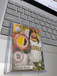 Secondary image for the 2025 Topps Holiday Player Relic Card #PR-FT, Fernando Tatis Jr /10 Auction Item