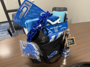Primary image for the 🦁 Detroit Lions Fan Basket – Tailgate & Cozy Up in Style! Auction Item