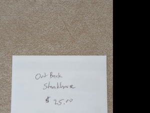 Primary image for the Item #20 $25.00 Outback Steakhouse Gift Card Auction Item