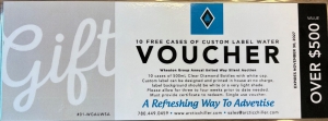 Primary image for the 4 - Voucher for 10 Cases of Custom Label Water Auction Item