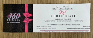 Primary image for the 26 - Gift Certificate from 360 Fitness Auction Item