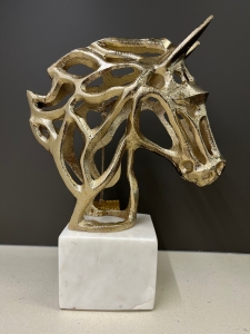 Primary image for the 38 - Brass and Marble Horse Sculpture Auction Item