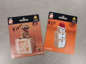 Primary image for the Item #54 Home Depot Gift Cards Auction Item