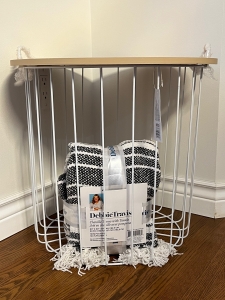 Primary image for the 113 - Storage Table and Chenille Throw with Tassels  Auction Item