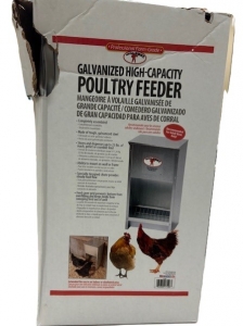 Primary image for the Galvanized Poultry Feeder, 25lb capacity - damage:  pkg, dented at the top Auction Item