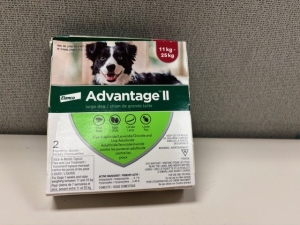 Primary image for the Advantage II for Dogs 11 kg - 25 kg, 2 dose - damaged pkg Auction Item