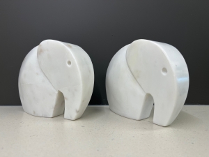 Primary image for the 93 - Set of Marble Elephants  Auction Item