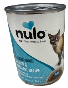 Secondary image for the Nulo (CAT) Salmon & Mackerel recipe, 12 x 12.5oz cans - damaged pkg/dented cans Auction Item