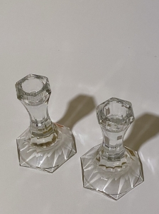 Secondary image for the Pair of Lead Crystal Candlestick holders Auction Item