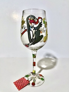 Secondary image for the Lulu by 2 Saints Fun Cat Wine Glass Auction Item