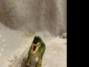 Secondary image for the Robert Stanley Dinosaur T-Re Raptor Glass Christmas Ornament Auction Item