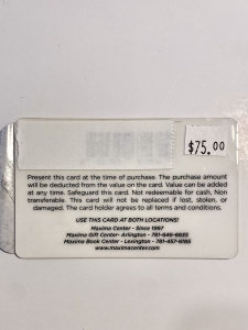 Secondary image for the 75.00 Gift Card to Maxima Gift and Book Center Auction Item