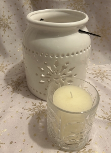 Primary image for the Snowflakes, Ceramic Candle De Auction Item