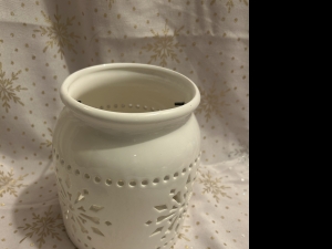 Secondary image for the Snowflakes, Ceramic Candle De Auction Item