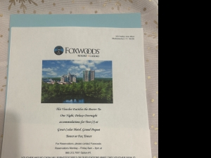 Primary image for the One Night, Deluxe Overnight Accommodations for Two at Foxwoods Resort Cassino Auction Item