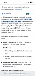 Secondary image for the One Night, Deluxe Overnight Accommodations for Two at Foxwoods Resort Cassino Auction Item