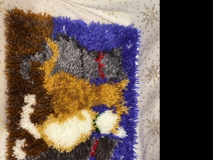 Primary image for the Handmade Hooked Rug with 3 Sitting Cats Auction Item