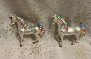 Primary image for the Robert Stanley White Unicorn Glass Christmas Ornament Auction Item